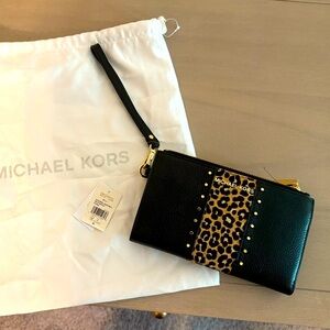 Michael Kors Leopard Wristlet/Wallet